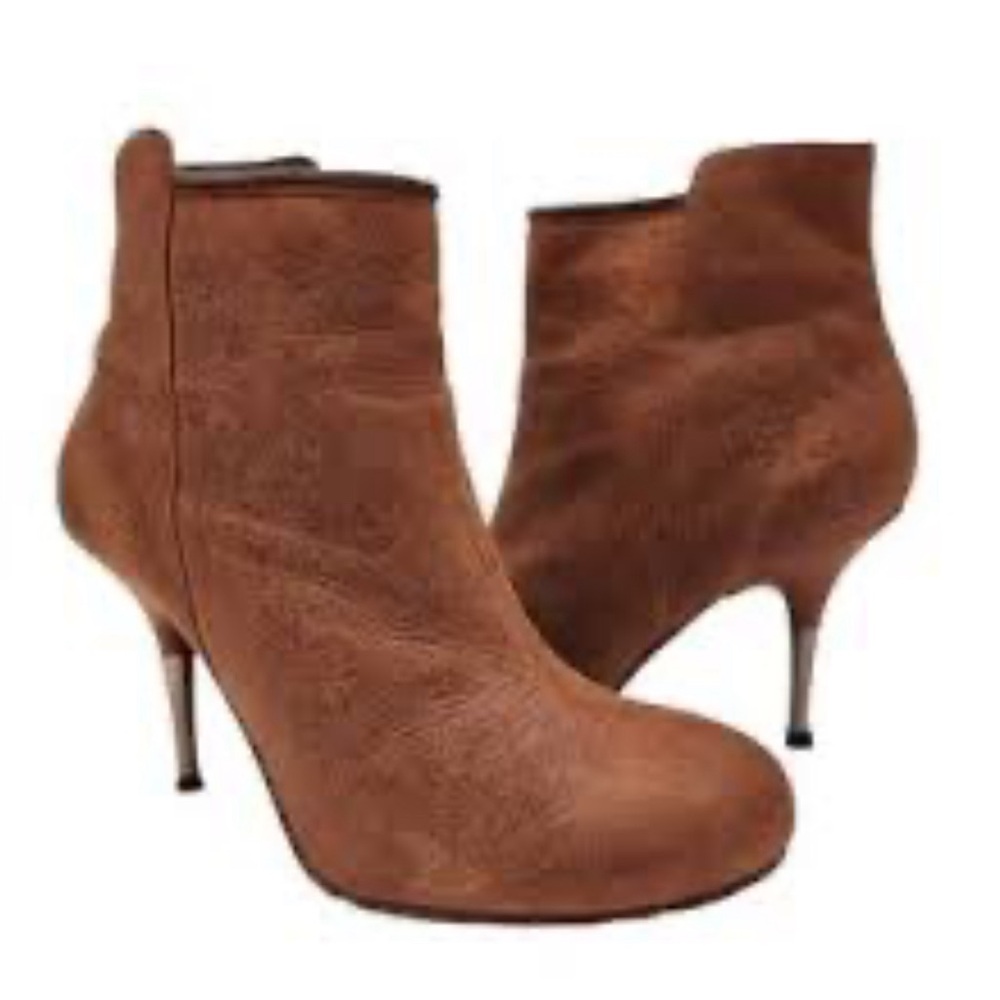 Diesel Firetip Leather Rust Ankle Boots Distressed Stiletto Heels Fall  8.5